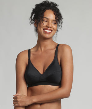 Soutien-gorge sans armatures noir Coeur Croisé Microfibre