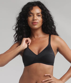 Soutien-gorge sans armatures noir Coeur Croisé Microfibre