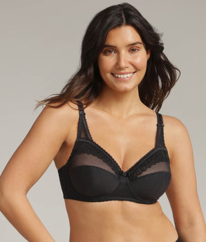 Soutien-gorge emboîtant noir Cœur Croisé Microfibre