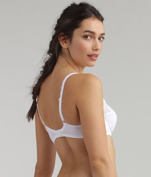 Soutien-gorge balconnet blanc Flower Elegance