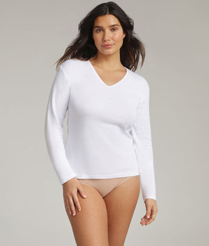 T-shirt manches longues blanc Thermal Natural