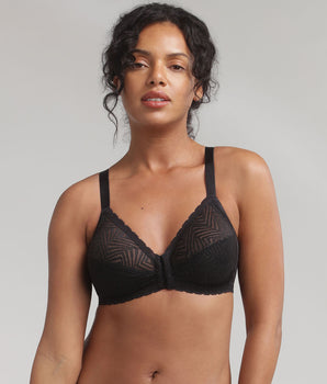 Soutien-gorge ouverture devant noir sans armatures Ideal Posture