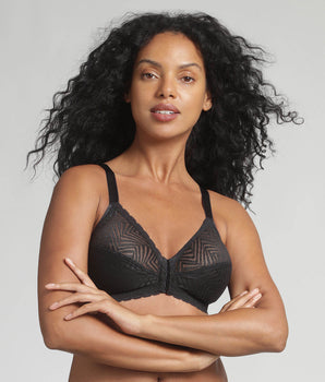 Soutien-gorge ouverture devant noir sans armatures Ideal Posture