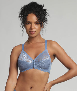 Soutien-gorge ouverture devant bleu océan sans armatures Ideal Posture