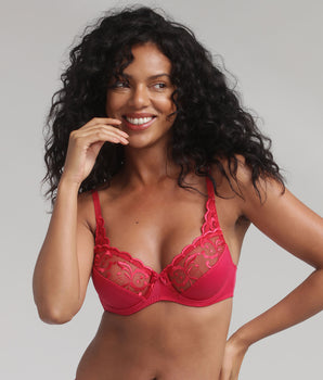 Soutien-gorge emboîtant fuchsia Essential Elegance Broderie