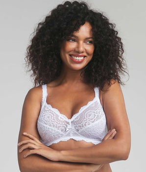 Soutien-gorge sans armatures blanc Flower Elegance