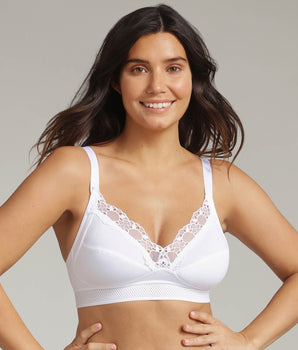 Soutien-gorge en coton blanc sans armatures Feel Good Support Coton Bio