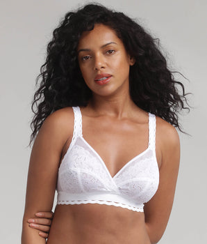 Soutien-gorge sans armatures blanc Cœur Croisé Féminin Recyclé