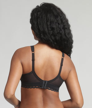 Soutien-gorge sans armatures noir Cœur Croisé Féminin Recyclé