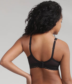 Soutien-gorge sans armatures noir Cœur Croisé Féminin Recyclé