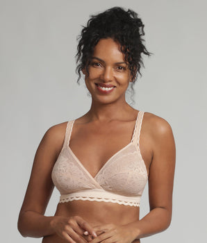 Soutien-gorge sans armatures beige Cœur Croisé Féminin Recyclé