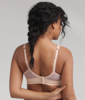 Soutien-gorge sans armatures beige Cœur Croisé Féminin Recyclé