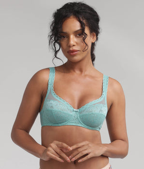 Soutien-gorge avec armatures bleu azur Cœur Croisé Féminin Recyclé