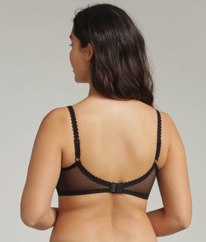 Soutien-gorge sans armatures noir Flower Elegance Recyclé