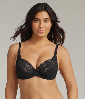 Soutien-gorge avec armatures noir Flower Elegance Recyclé