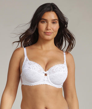 Soutien-gorge balconnet blanc Flower Elegance Recyclé