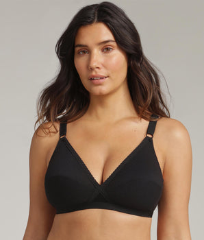 Soutien-gorge sans armatures noir Essential Support Coton