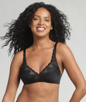 Soutien-gorge sans armatures noir et broderie Cœur Croisé Modern Tricot