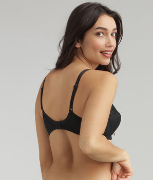 Soutien-gorge sans armatures noir et broderie Cœur Croisé Modern Tricot