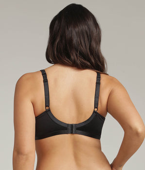 Soutien-gorge sans armatures noir effet satiné Cœur Croisé Satiné