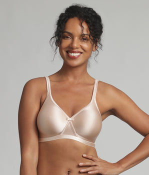 Soutien-gorge sans armatures beige effet satiné Cœur Croisé Satiné