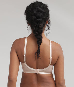 Soutien-gorge sans armatures beige effet satiné Cœur Croisé Satiné