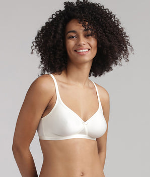 Soutien-gorge sans armatures effet satiné ivoire Cœur Croisé Satiné