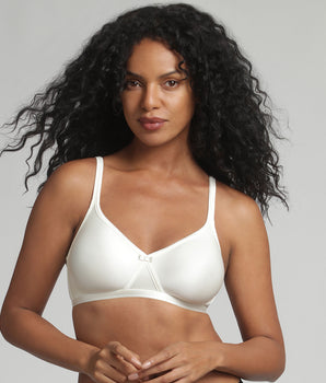 Soutien-gorge sans armatures effet satiné ivoire Cœur Croisé Satiné