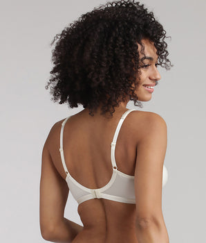 Soutien-gorge sans armatures effet satiné ivoire Cœur Croisé Satiné