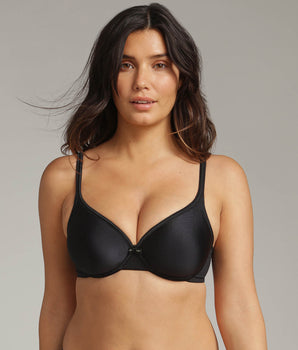 Soutien-gorge avec armatures noir effet satiné Cœur Croisé Satiné