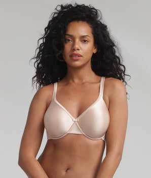 Soutien-gorge avec armatures beige effet satiné Cœur Croisé Satiné