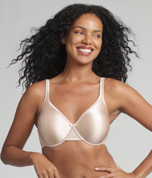 Soutien-gorge avec armatures beige effet satiné Cœur Croisé Satiné