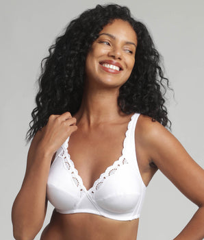 Soutien-gorge sans armatures en coton blanc Cœur Croisé Coton