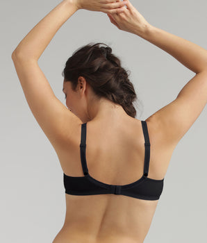 Soutien-gorge sans armatures en coton noir Cœur Croisé Coton