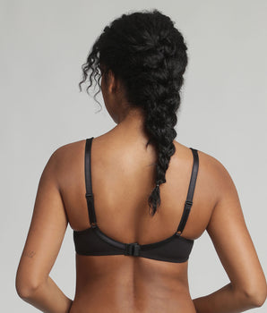 Soutien-gorge sans armatures en coton noir Cœur Croisé Coton