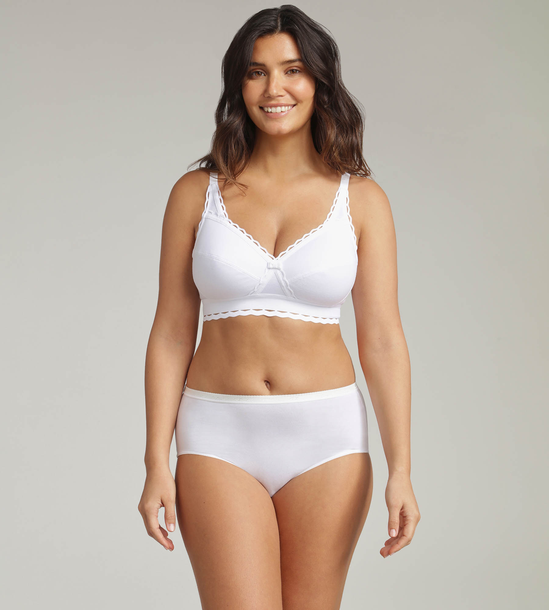 Soutien-gorge blanc sans armatures Cœur Croisé Coton Bio, , PLAYTEX