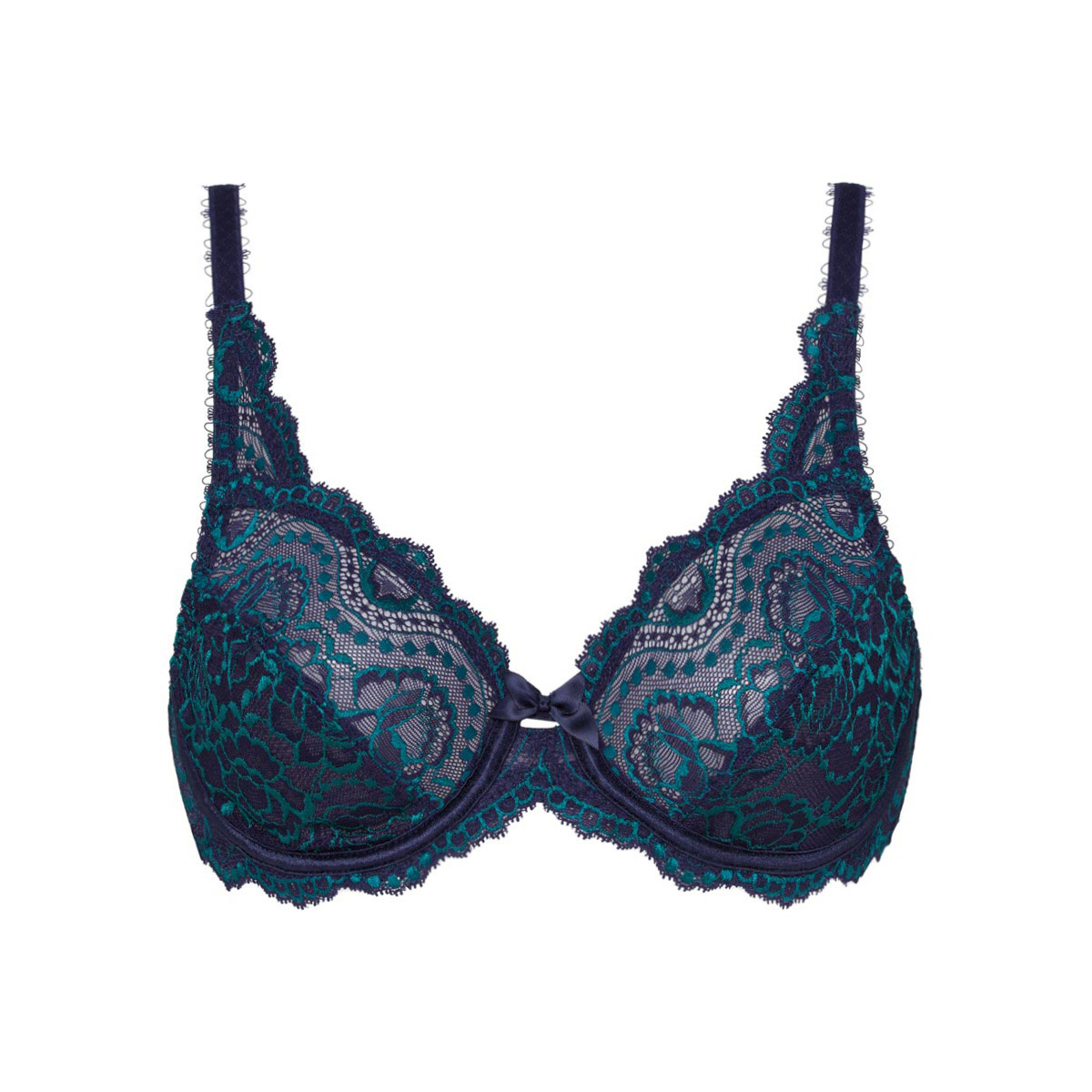 brassiere dentelle bleu marine